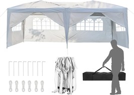 Outvita 10X20Ft Pop Up Canopy With 6 Sidewalls, Ez Pop Up Portable, White - £160.42 GBP