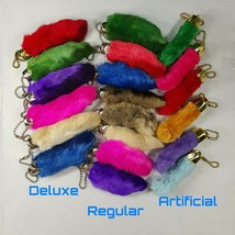 Lucky Rabbits Foot Key Chain, Zipper Pull, Charm - Deluxe, Regular &amp; Artificial  - £1.53 GBP+