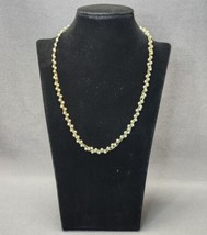 Vintage Braided Gold-tone Seed Faux Pearl Choker Collar Necklace 18&quot; - £18.92 GBP