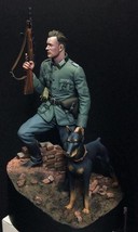 1/16 120mm Resin Model Kit German Soldier with Dog WW2 Unpainted - £29.99 GBP