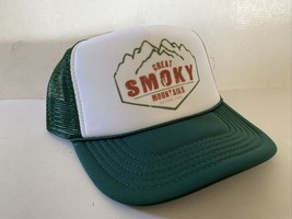 Vintage Great Smoky Mountains Hat Trucker Hat Adjustable snapback Dark Green - $15.03