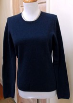 TWEEDS Heather Navy Blue 100% Cashmere Crewneck Long Sleeve Sweater - Si... - $29.69