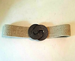 S Nan Lewis Stretch Belt with Antique Gold Coiled Buckle 2&quot; wide - £14.78 GBP