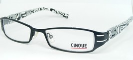 Cinque Moda 5013 N2 Black /WHITE Unique Eyeglasses Glasses Frame 49-17-128mm - £62.77 GBP