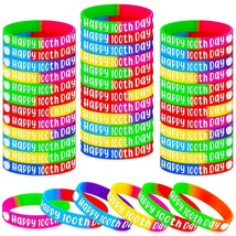 36 Pieces Happy 100Th Day Silicone Bracelets Colorful 100Th Day Of Schoo... - £17.32 GBP