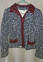 Womens Vintage Purple WHite Red Checks Light Jacket Spring Summer Small Med - $14.99
