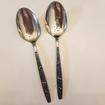 Pageant Harvest Serving Spoon LOT of 2 Stainless Flatware Utensils Japan... - $25.65