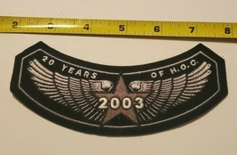 2003 HOG Harley Davidson Owners Group 20 Years Of HOG Rocker Patch Brand... - $12.00