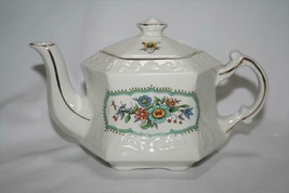 Ellgreave England Wood &amp; Sons White Ironstone Floral 2.5 Cup Teapot #2300 - £25.57 GBP