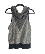 Lole Hooded Pullover Sleeveless Top XS Womens Grey Black Cowl Neck Pocket - £12.60 GBP