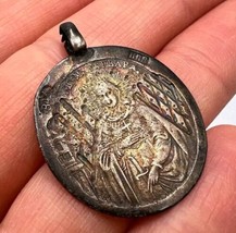 Antique Imperial Christian Jewelry Pendant Silver 84 Saint Barbara Marked - £62.01 GBP