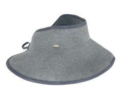 Vintage Scala Collezione Wide Brim Foldable Packable Beach Hat Gray Black - £11.00 GBP