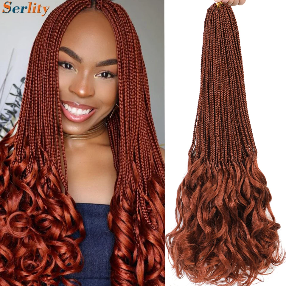 french curl crochet braids 18 inch trancas box braids hair with curly wavy ends french thumb200