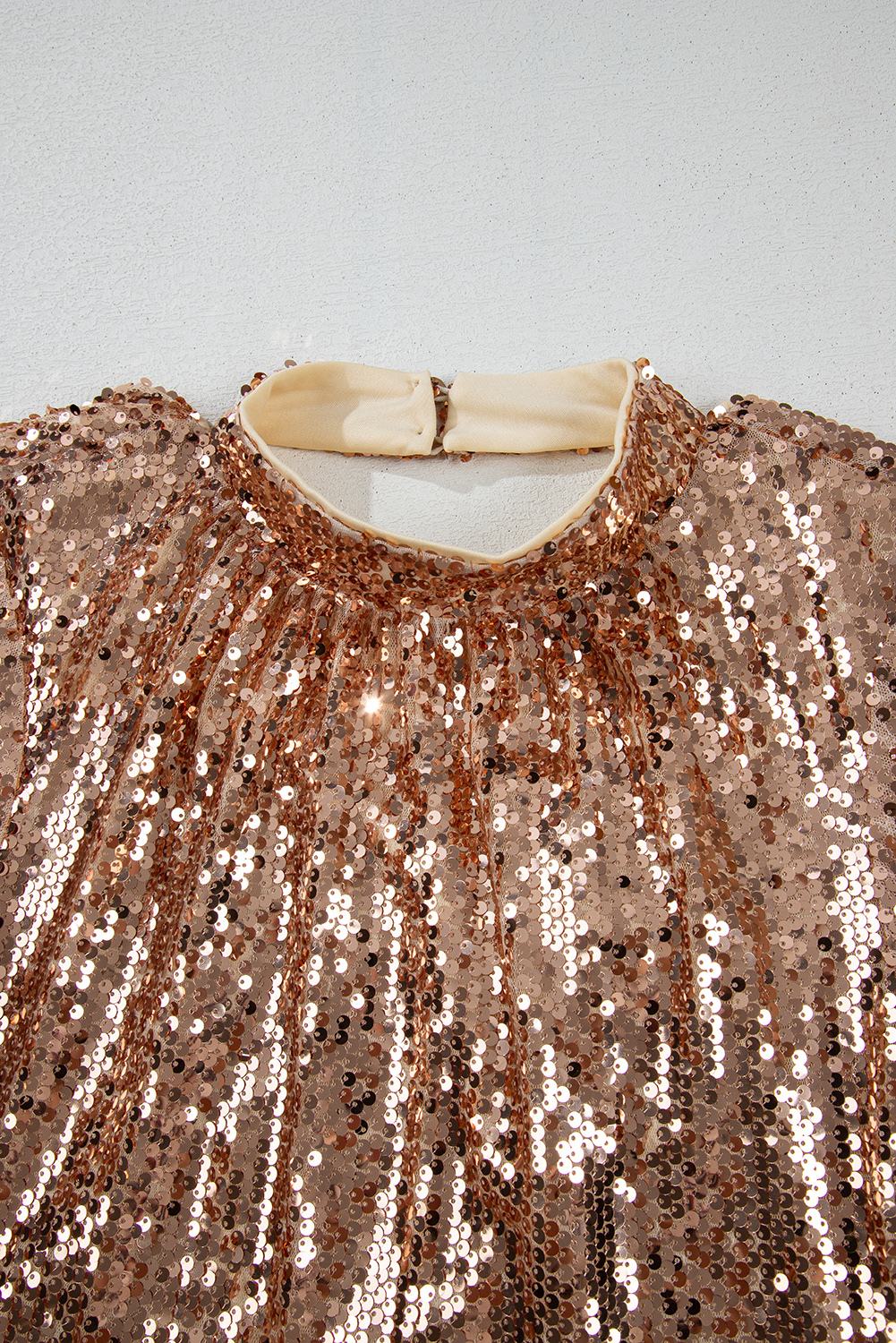 Gold Sequined Long Sleeve Cutout Back Mini Dress Item image 5