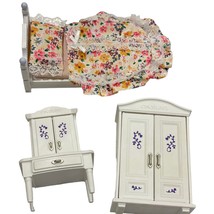 Calico Critters White Lavender Bedroom Furniture Set Girl’s Bedroom Epoch - $24.74