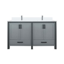 60&quot; Dark Grey Double Bath Vanity w/ White Quartz - $2,442.99