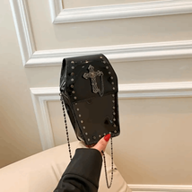 Wicked Silk Goth Emo PVC Black Coffin Crossbody Bag, Purse - $25.00