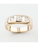 1.00 carat Diamond Three Stone 14k Yellow Gold Men&#39;s Wedding Ring Size 10 - $5,529.57