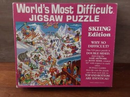 Vintage Worlds Most Difficult Jigsaw Puzzle Skiing Edition 529pc Double ... - £21.96 GBP
