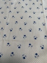 Vintage Style Blue Floral Dot Cotton Fabric 1/2 Yard 36&quot; Wide Quilting - £5.31 GBP