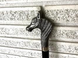 Cane E Victorian Horse Equestrian Filigree Pewter Color Novelty Walking ... - £36.90 GBP