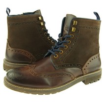 Testosterone &quot;Cash In&quot; Wingtip, Men&#39;s Zip/Lace-up Ankle Boots, Brown 8-13US - £81.05 GBP