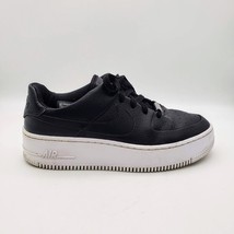 NIKE Air Force 1 - Sage Women&#39;s Platform Sneakers (Black Leather, Size 9) - £38.89 GBP