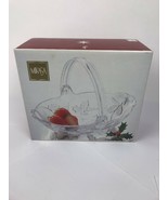 New Mikasa Season&#39;s Holly Crystal Bowl Handeled 9 inches WT52/524 - $10.00