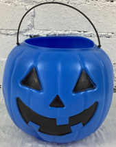 General Foam Plastic Pumpkin Jack O Lantern 7&quot; Blue Halloween Trick Treat Bucket - £15.74 GBP