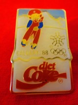 Diet Coke Calgary 88 Olympics Lapel Pin  Downhill Skier in Red - $3.47
