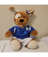 Build A Bear 1997 Original Soccer Uniform White Blue Jersey 16” Puppy Do... - $31.28 CAD