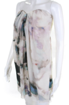 Modern ALICE + OLIVIA 100% Silk dress Corset A-line Watercolor Pastel Pr... - $129.00