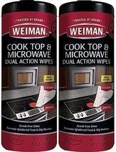 Weiman Glass Cooktop and Microwave Wipes - 2 Pack - Cleaner for Daily Use Profes - £33.56 GBP