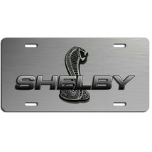 Shelby cobra auto vehicle aluminum license plate car truck SUV grey tag  - £13.13 GBP