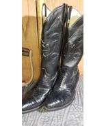 Womens cowboy boots Cowtown Bk gator belly lower embr size:7.5 D    item... - $242.17