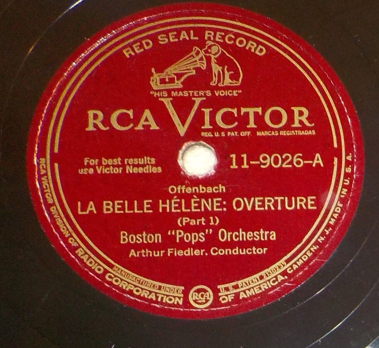 Primary image for 12" Boston Pops Arthur Fiedler 78 La Belle Helene Overture in 2 Parts BX1