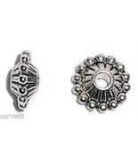 11mm x 5mm Antiqued Pewter Fluted Bicone Beads (20) MFP984S - $4.03 CAD