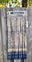Koret Womens Skirt Brown Ecru Blue Pleats Size 12 NWT Marseilles - £26.73 GBP