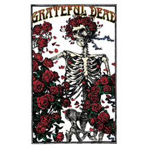 Grateful Dead Skeleton &amp; Rose Textile Poster Official Merch Premium Fabric Flag - £14.01 GBP