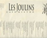Les Joulins Cafe Bistro Menu Ellis Street San Francisco California 1990&#39;s - £22.22 GBP