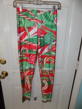 Ugly Sexy Christmas Leggings Candy Cane Print One Size Women&#39;s EUC - £11.06 GBP