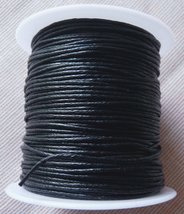 1 Roll Black Waxed Cotton Cord, 0.8mm Wide 80 yards - £14.06 GBP