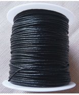 1 Roll Black Waxed Cotton Cord, 0.8mm Wide 80 yards - £14.13 GBP