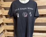 I&#39;m a Simple Woman T-shirt Woman&#39;s Size Large Jeep Flip Flops Paw Prints... - $9.90