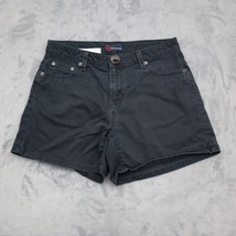 Nautica Jeans Company Shorts Womens 4 Black High Rise Flat Front Bermuda Bottoms - £20.48 GBP