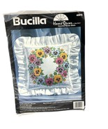 Bucilla Pansy Wreath Pillow Ruffle Kit Counted Cross Stitch 40915 Elliot... - £35.40 GBP