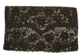Vintage Purse Black Beaded Silk Satin Evening Clutch Bag 1950S - $30.29