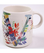 Anthropologie Starla Hoffman Floral Initial Ceramic Coffee Mug Tea Cup L... - $10.69