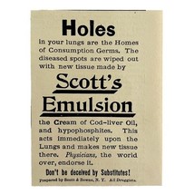 Scott&#39;s Emulsion Lung Medicine 1894 Advertisement Victorian Medical ADBN1dd - €17,25 EUR