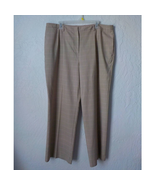 Jaclyn Smith Beige Plaid Chinos Trouser Pants Women size 18 Straight Leg... - £14.07 GBP